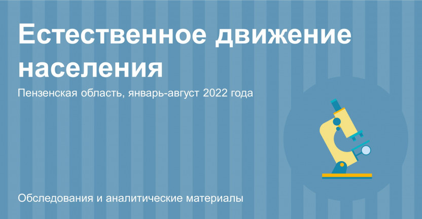 Естественное движение населения Пензенской области за январь-август 2022 года