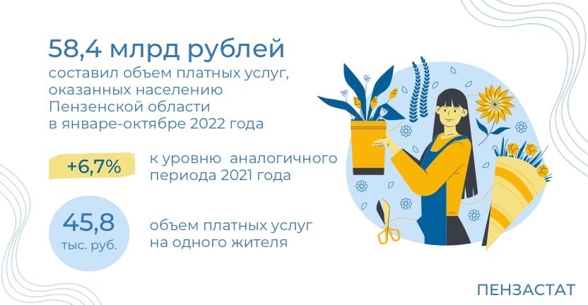 Платные услуги населению Пензенской области в январе-октябре 2022 г.