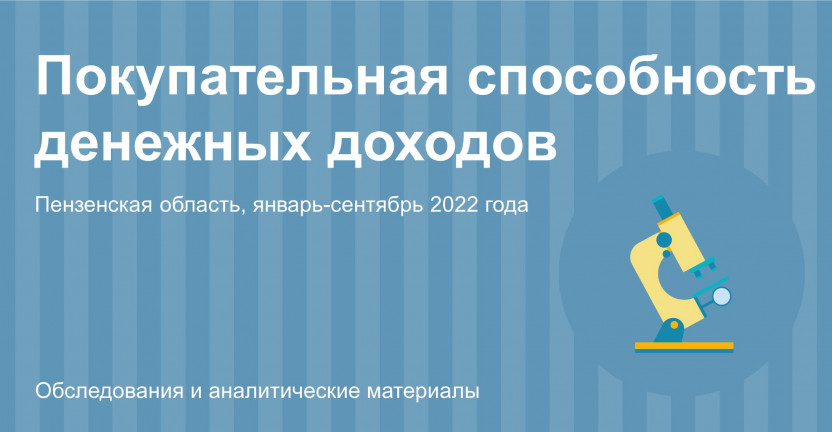 Покупательная способность денежных доходов населения Пензенской области в январе-сентябре 2022 года
