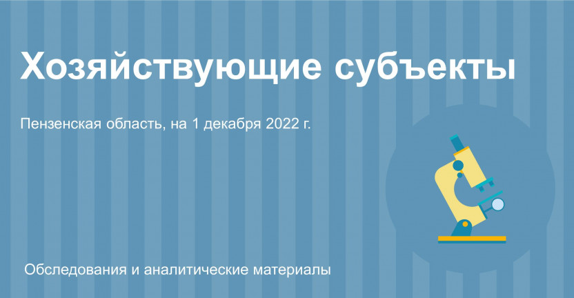 Количество хозяйствующих субъектов, включенных в статистический регистр Росстата на 1 декабря 2022 года