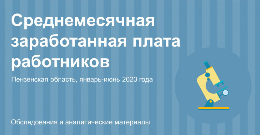 Среднемесячная заработанная плата работников Пензенской области в январе-июне 2023 года